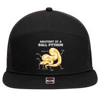 Anatomy Of A Ball Python Reptile Snake Owner 7 Panel Mesh Trucker Snapback Hat
