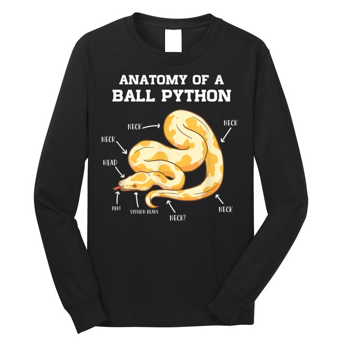Anatomy Of A Ball Python Reptile Snake Owner Long Sleeve Shirt
