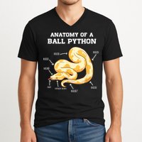 Anatomy Of A Ball Python Reptile Snake Owner V-Neck T-Shirt