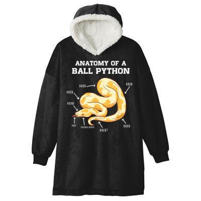 Anatomy Of A Ball Python Reptile Snake Owner Hooded Wearable Blanket