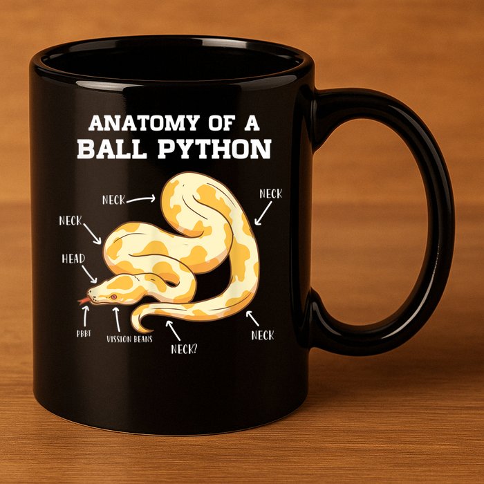 Anatomy Of A Ball Python Reptile Snake Owner 11oz C Handle Ceramic Mug