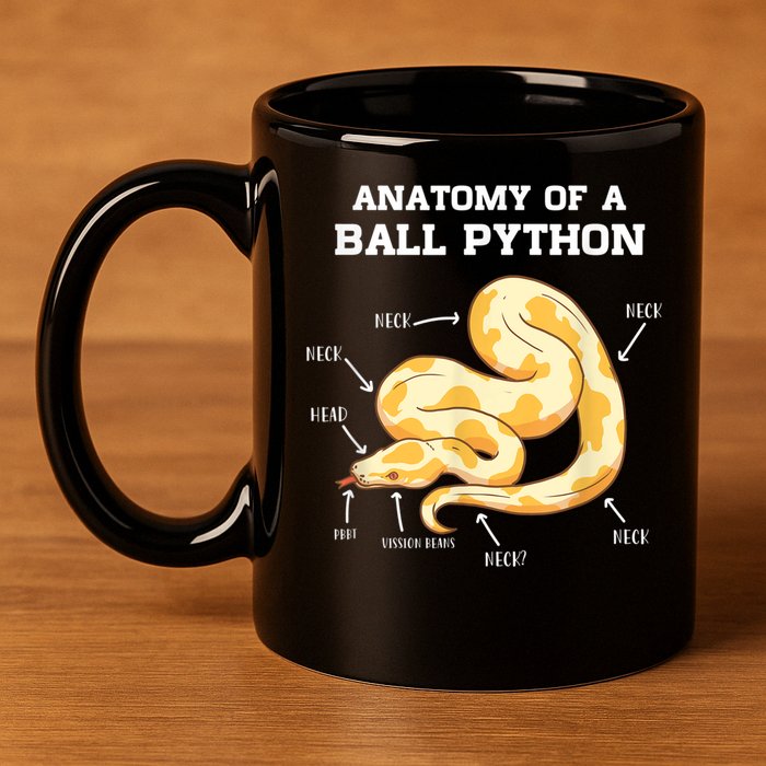 Anatomy Of A Ball Python Reptile Snake Owner 11oz C Handle Ceramic Mug