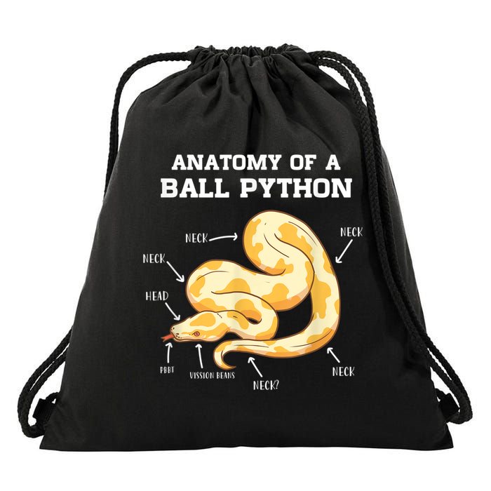 Anatomy Of A Ball Python Reptile Snake Owner Drawstring Bag
