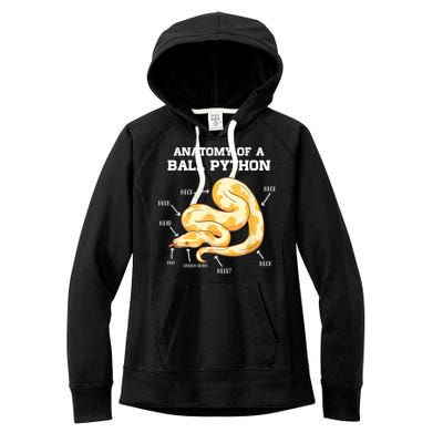 Anatomy Of A Ball Python Reptile Snake Owner Women's Fleece Hoodie