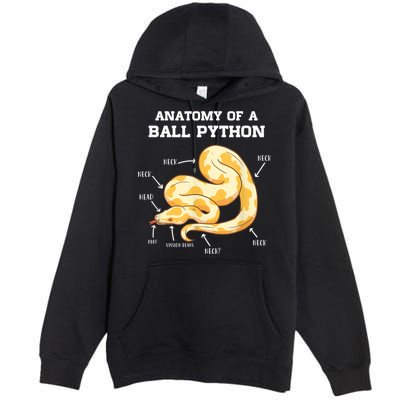 Anatomy Of A Ball Python Reptile Snake Owner Premium Pullover Hoodie