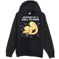 Anatomy Of A Ball Python Reptile Snake Owner Premium Pullover Hoodie