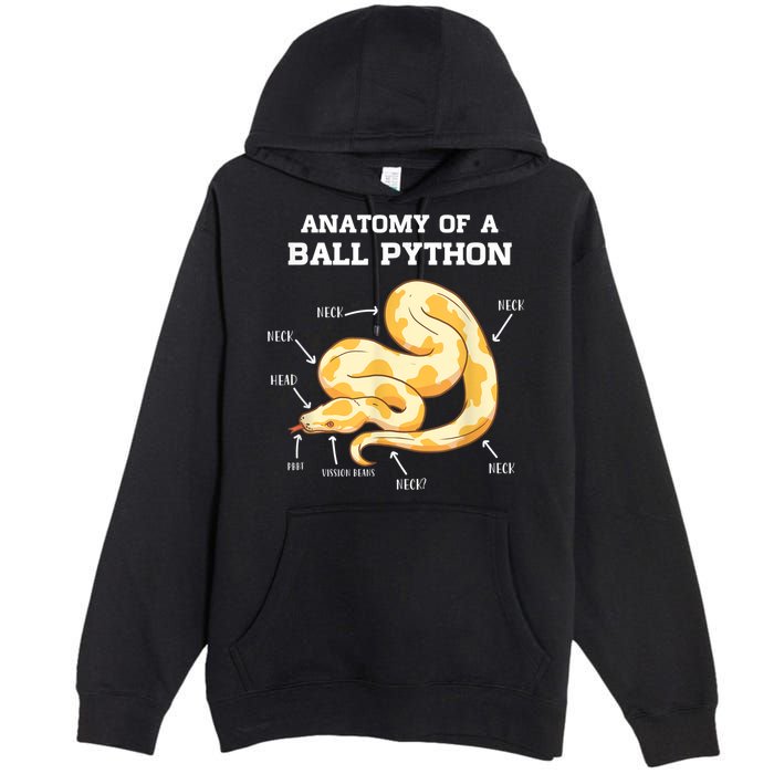 Anatomy Of A Ball Python Reptile Snake Owner Premium Pullover Hoodie