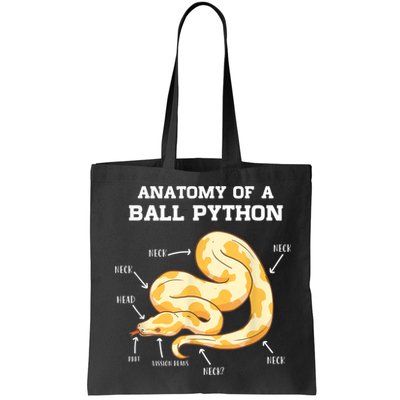 Anatomy Of A Ball Python Reptile Snake Owner Tote Bag