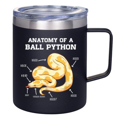 Anatomy Of A Ball Python Reptile Snake Owner 12oz Stainless Steel Coffee Mug