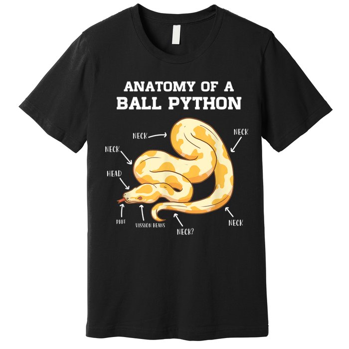 Anatomy Of A Ball Python Reptile Snake Owner Premium T-Shirt