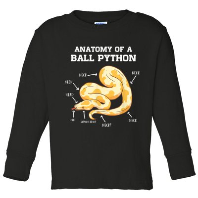 Anatomy Of A Ball Python Reptile Snake Owner Toddler Long Sleeve Shirt