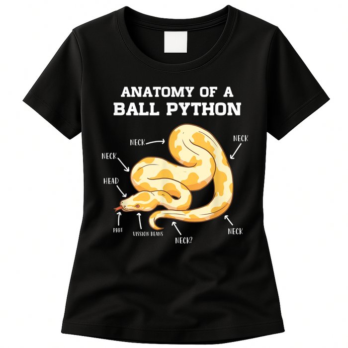 Anatomy Of A Ball Python Reptile Snake Owner Womens T-Shirt