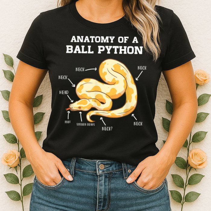 Anatomy Of A Ball Python Reptile Snake Owner Womens T-Shirt