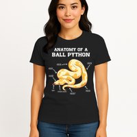 Anatomy Of A Ball Python Reptile Snake Owner Womens T-Shirt
