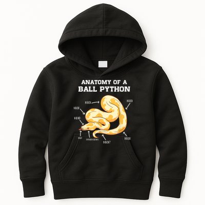 Anatomy Of A Ball Python Reptile Snake Owner Kids Hoodie