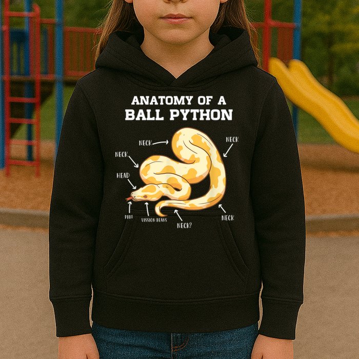 Anatomy Of A Ball Python Reptile Snake Owner Kids Hoodie