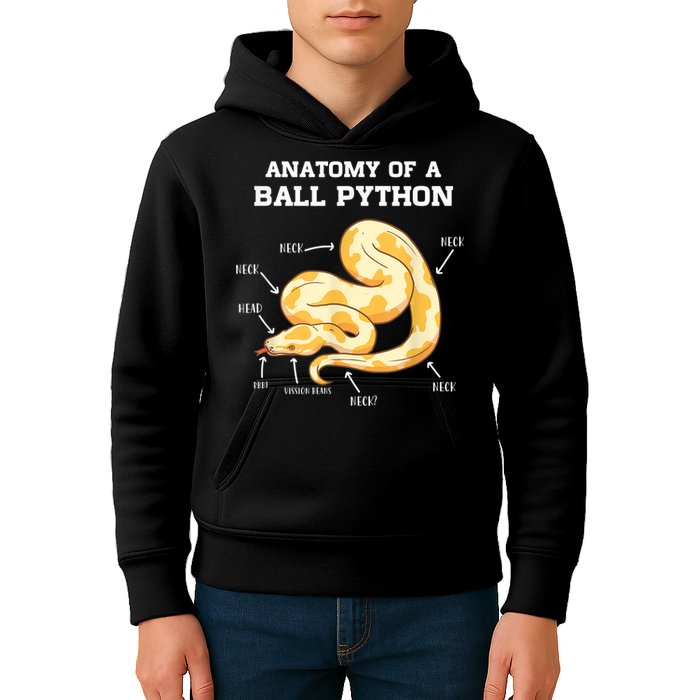 Anatomy Of A Ball Python Reptile Snake Owner Kids Hoodie