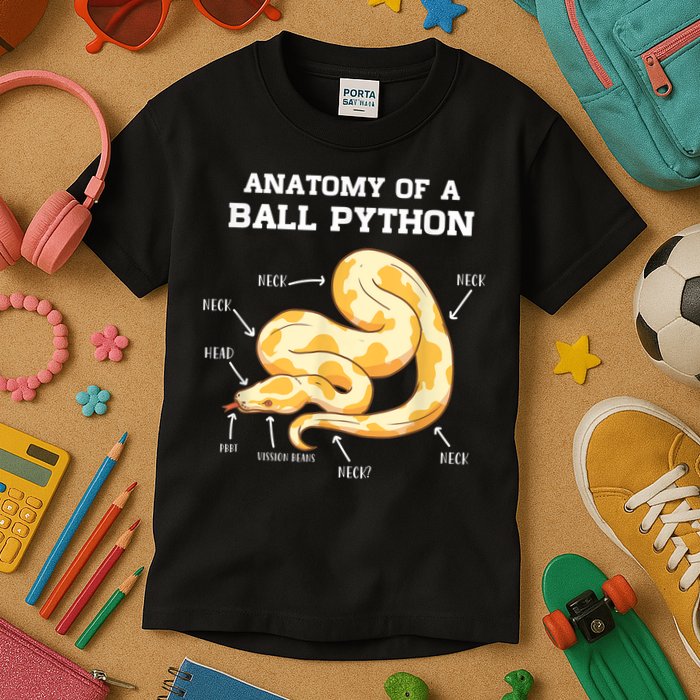 Anatomy Of A Ball Python Reptile Snake Owner Kids T-Shirt