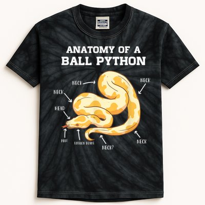Anatomy Of A Ball Python Reptile Snake Owner Kids Tie-Dye T-Shirt