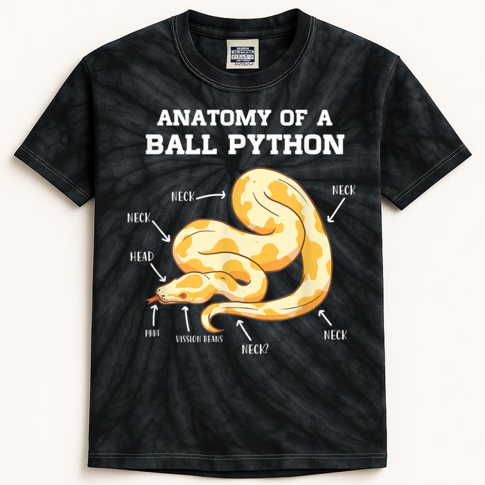 Anatomy Of A Ball Python Reptile Snake Owner Kids Tie-Dye T-Shirt
