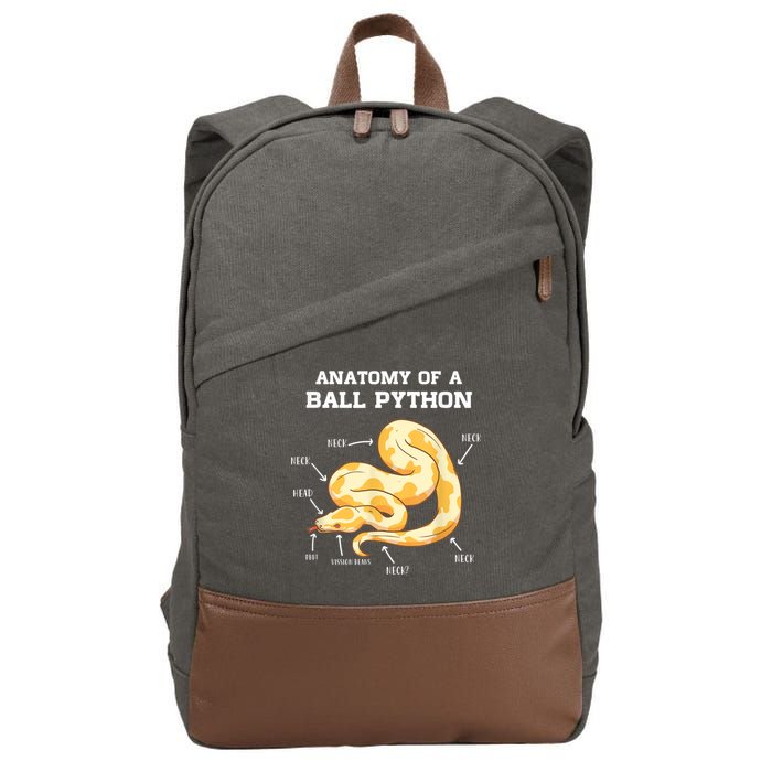 Anatomy Of A Ball Python Reptile Snake Owner Cotton Canvas Backpack