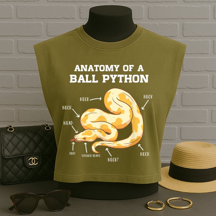 Anatomy Of A Ball Python Reptile Snake Owner Garment-Dyed Women's Muscle Tee
