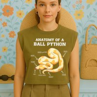 Anatomy Of A Ball Python Reptile Snake Owner Garment-Dyed Women's Muscle Tee
