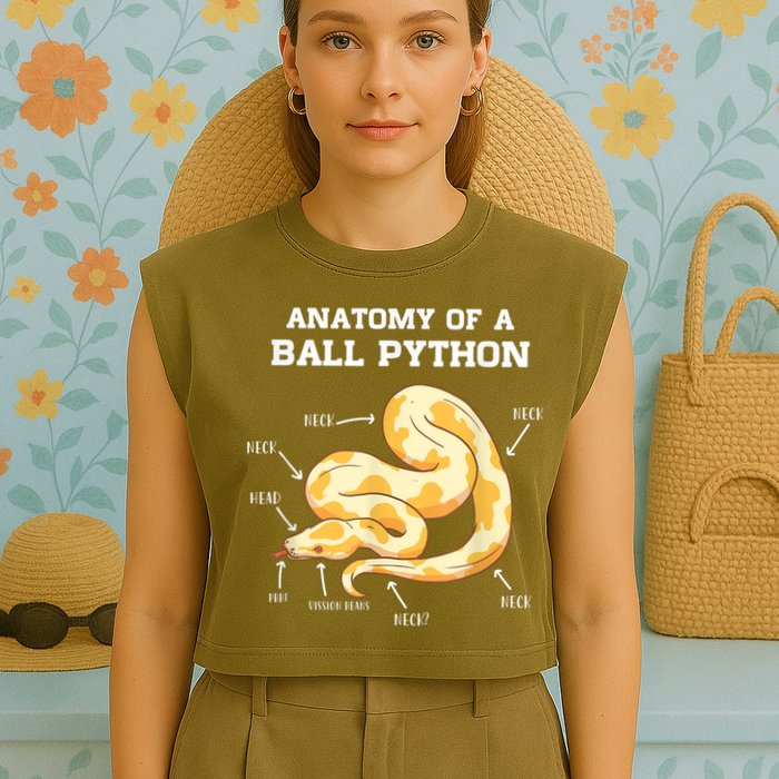 Anatomy Of A Ball Python Reptile Snake Owner Garment-Dyed Women's Muscle Tee