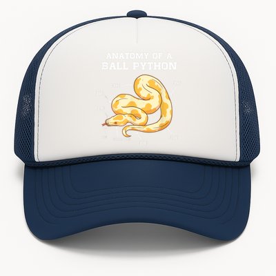 Anatomy Of A Ball Python Reptile Snake Owner Trucker Hat