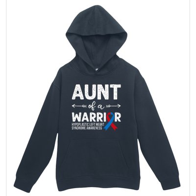 Aunt Of A Warrior Red Blue Ribbon HLHS Awareness Urban Pullover Hoodie