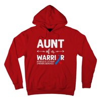 Aunt Of A Warrior Red Blue Ribbon HLHS Awareness Hoodie