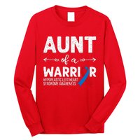 Aunt Of A Warrior Red Blue Ribbon HLHS Awareness Long Sleeve Shirt