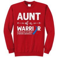 Aunt Of A Warrior Red Blue Ribbon HLHS Awareness Sweatshirt