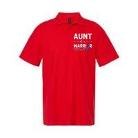 Aunt Of A Warrior Red Blue Ribbon HLHS Awareness Softstyle Adult Sport Polo