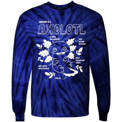 Anatomy Of A Axolotl Tie-Dye Long Sleeve Shirt