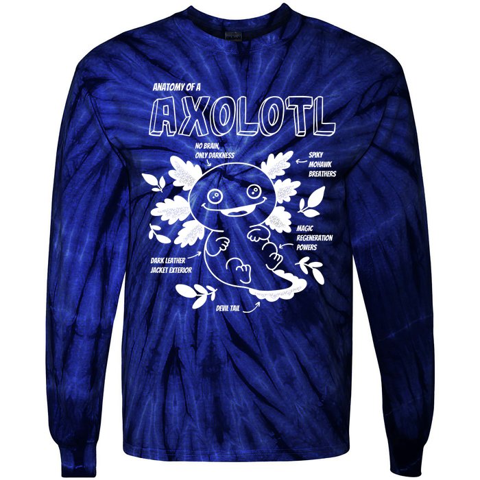 Anatomy Of A Axolotl Tie-Dye Long Sleeve Shirt