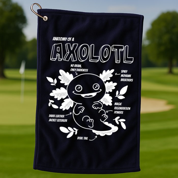 Anatomy Of A Axolotl Golf Towel