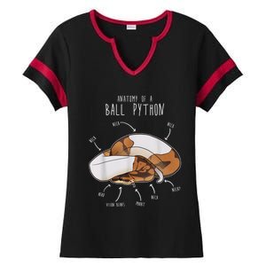 Anatomy Of A Piebald Ball Python Funny Reptile Snake Lover Ladies Halftime Notch Neck Tee