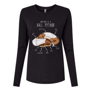 Anatomy Of A Piebald Ball Python Funny Reptile Snake Lover Womens Cotton Relaxed Long Sleeve T-Shirt