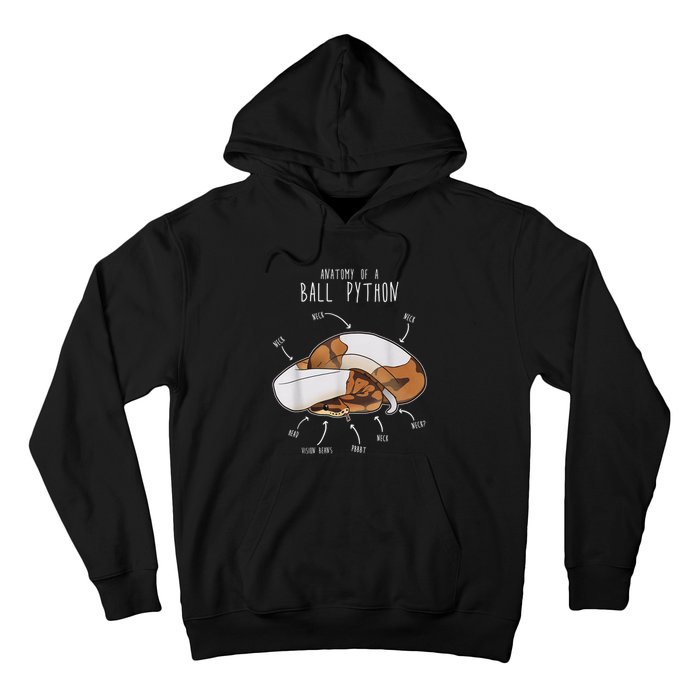 Anatomy Of A Piebald Ball Python Funny Reptile Snake Lover Hoodie