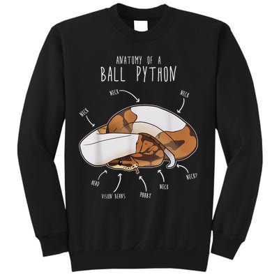 Anatomy Of A Piebald Ball Python Funny Reptile Snake Lover Sweatshirt