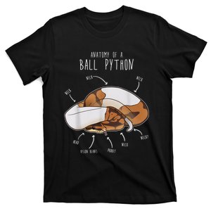 Anatomy Of A Piebald Ball Python Funny Reptile Snake Lover T-Shirt