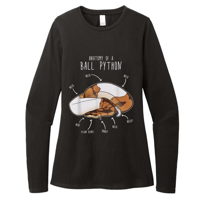 Anatomy Of A Piebald Ball Python Funny Reptile Snake Lover Womens CVC Long Sleeve Shirt