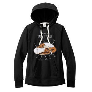 Anatomy Of A Piebald Ball Python Funny Reptile Snake Lover Women's Fleece Hoodie