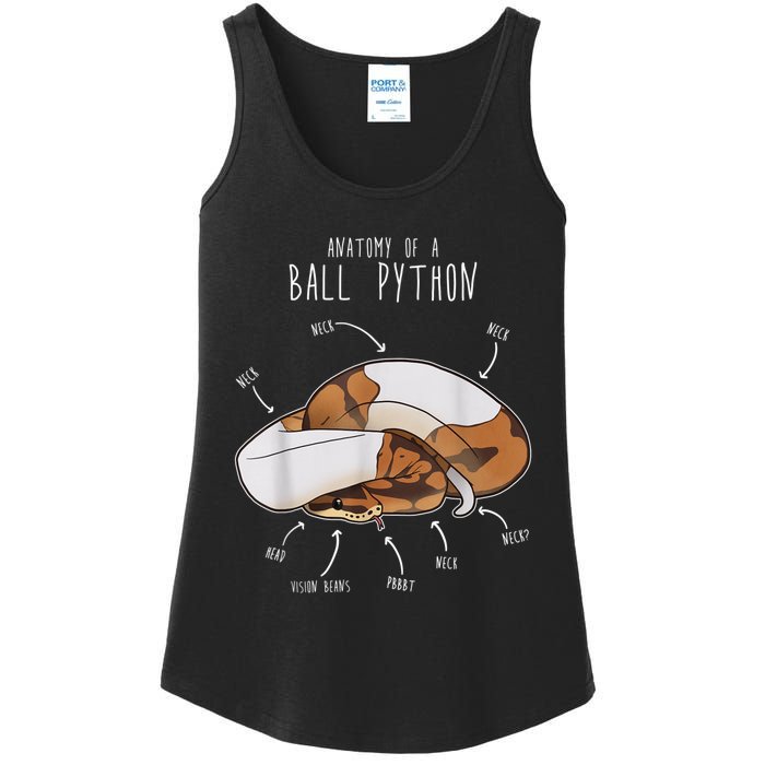 Anatomy Of A Piebald Ball Python Funny Reptile Snake Lover Ladies Essential Tank