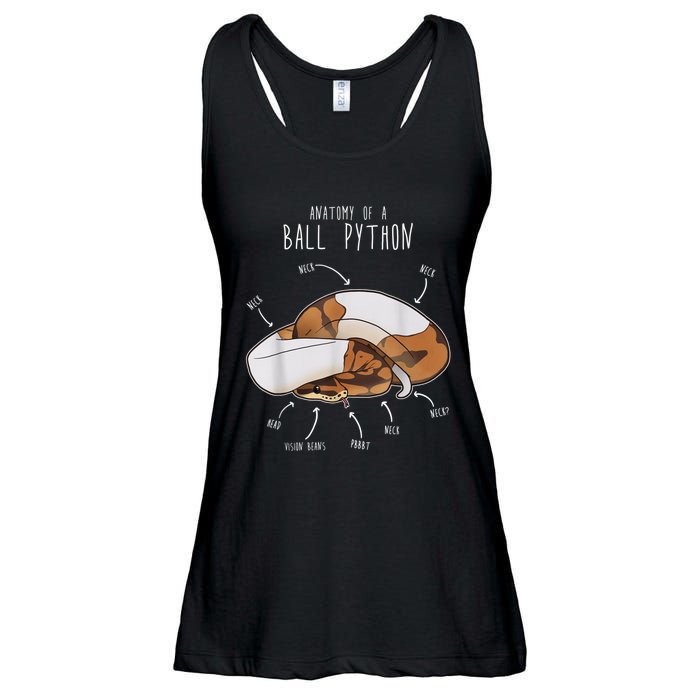 Anatomy Of A Piebald Ball Python Funny Reptile Snake Lover Ladies Essential Flowy Tank