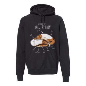 Anatomy Of A Piebald Ball Python Funny Reptile Snake Lover Premium Hoodie