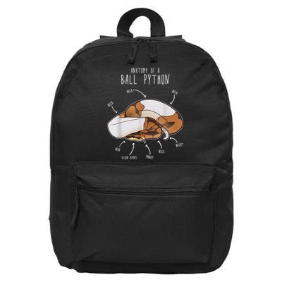 Anatomy Of A Piebald Ball Python Funny Reptile Snake Lover 16 in Basic Backpack