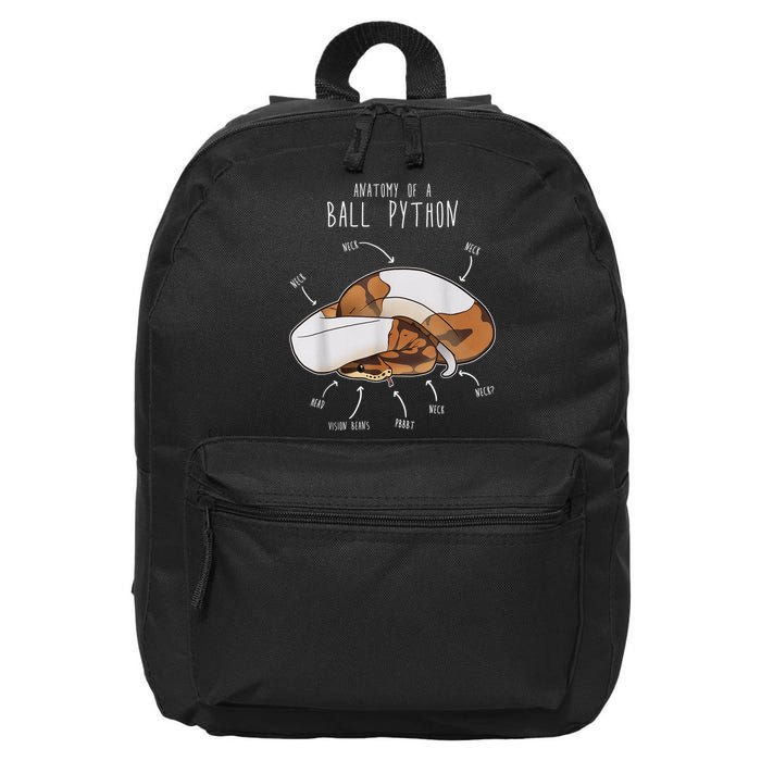 Anatomy Of A Piebald Ball Python Funny Reptile Snake Lover 16 in Basic Backpack