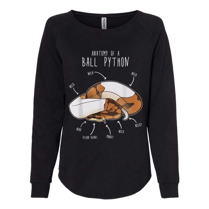 Anatomy Of A Piebald Ball Python Funny Reptile Snake Lover Womens California Wash Sweatshirt